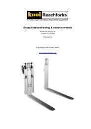 Gebruikershandleiding & onderdelenboek - Meijer Special Equipment