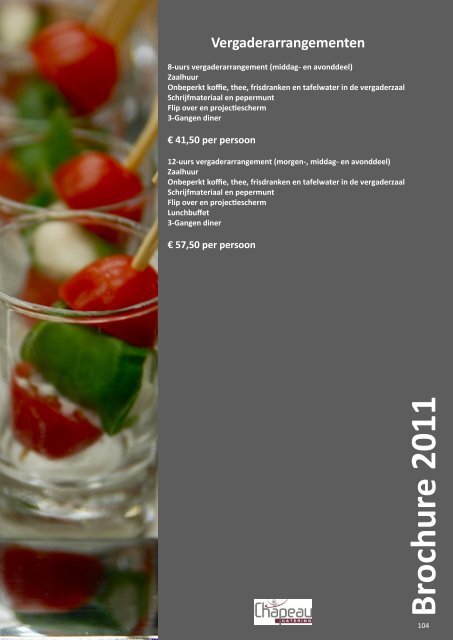 Brochure 2011 - Chapeau Catering