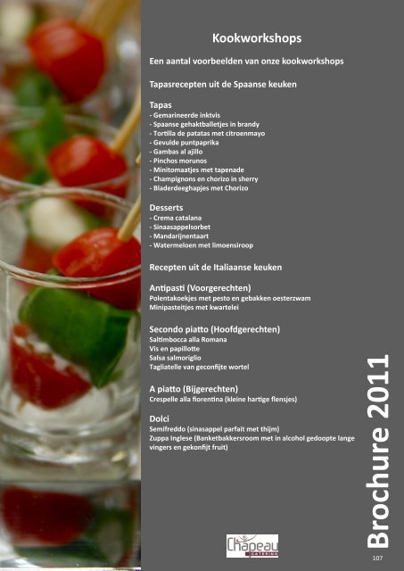 Brochure 2011 - Chapeau Catering