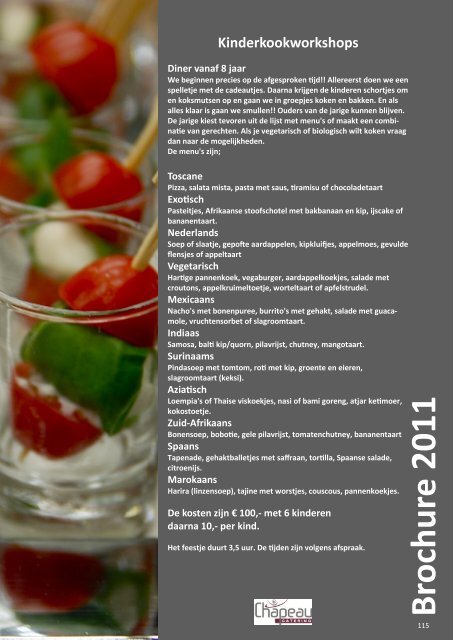 Brochure 2011 - Chapeau Catering
