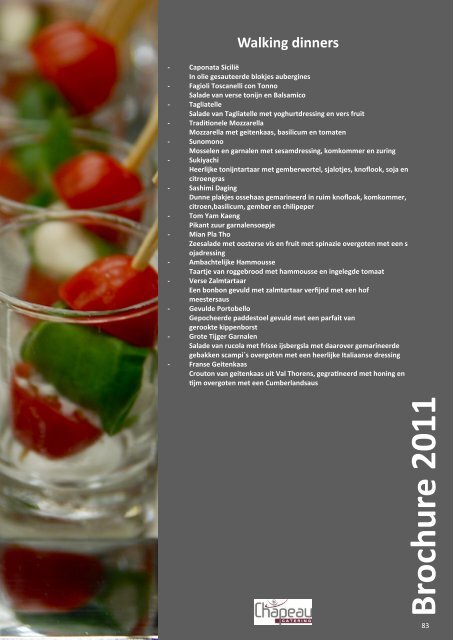 Brochure 2011 - Chapeau Catering