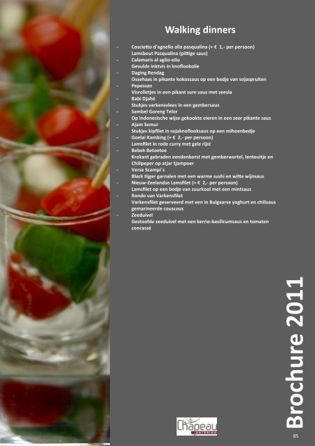 Brochure 2011 - Chapeau Catering