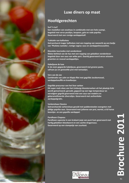 Brochure 2011 - Chapeau Catering