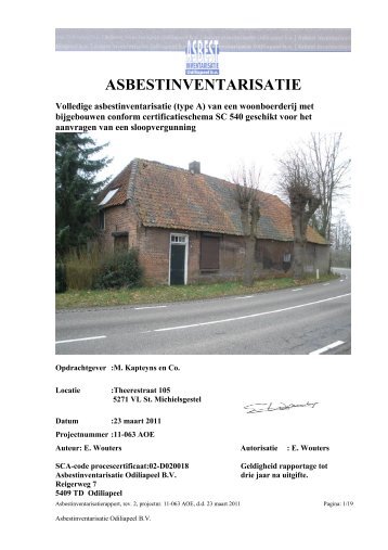 Bijlage 7 Asbest inventarisatie boerderij locatie - Gemeente Sint ...