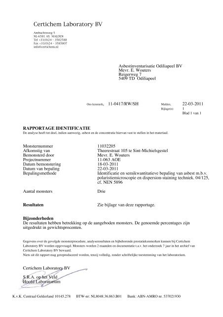 Bijlage 7 Asbest inventarisatie boerderij locatie - Gemeente Sint ...
