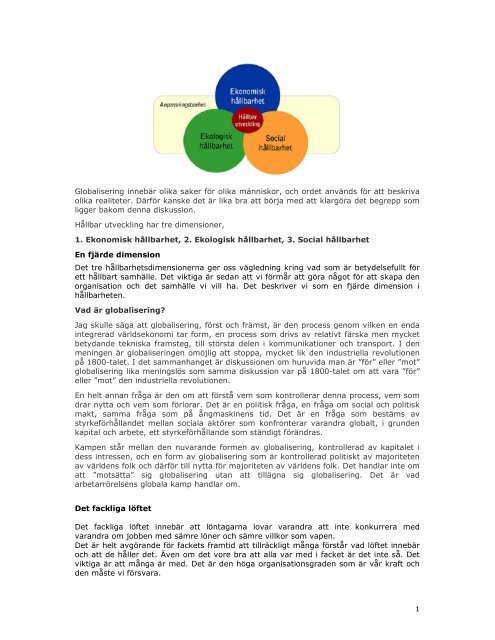 globalisering - hållbar utveckling - Helsingborgsdialogen
