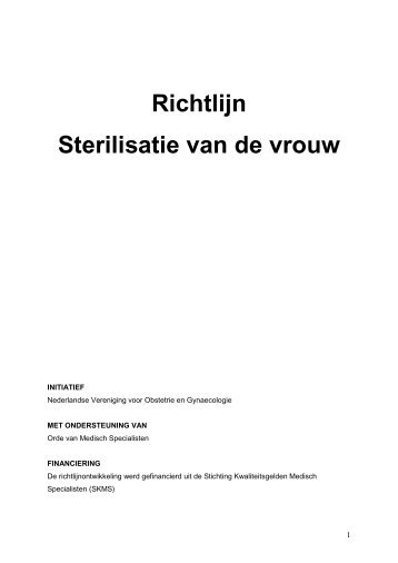 Richtlijn Sterilisatie van de vrouw - NVOG