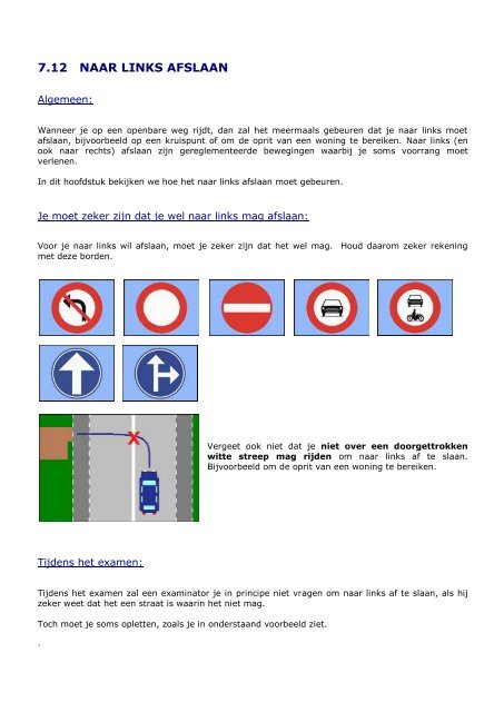 7.12 NAAR LINKS AFSLAAN - Gratis Rijbewijs Online