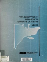 profil démographique et sociosanitaire du territoire de la côte-nord ...