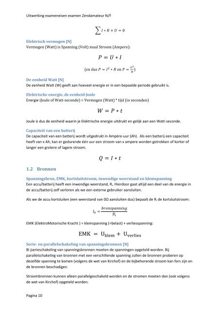 Uitwerking exameneisen examen Zendamateur N/F