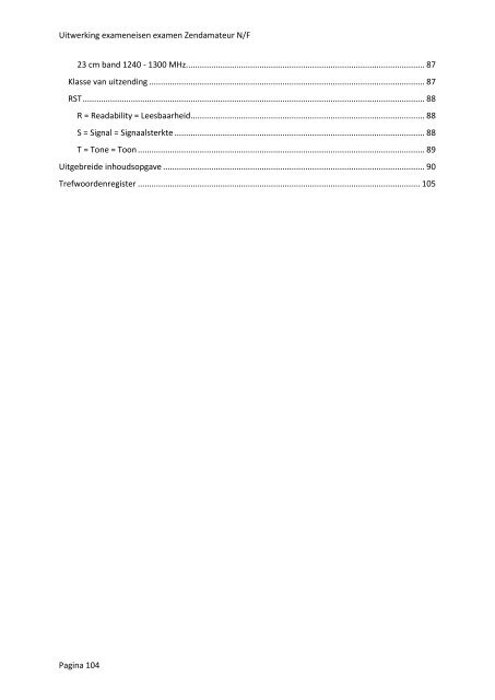 Uitwerking exameneisen examen Zendamateur N/F