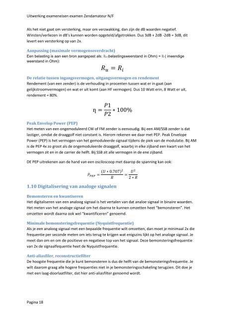 Uitwerking exameneisen examen Zendamateur N/F