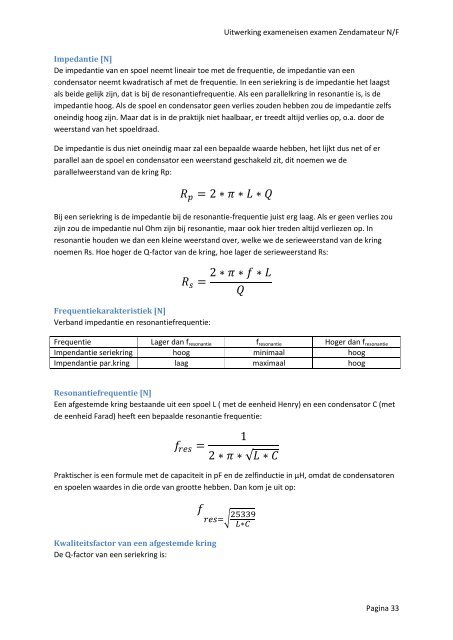 Uitwerking exameneisen examen Zendamateur N/F