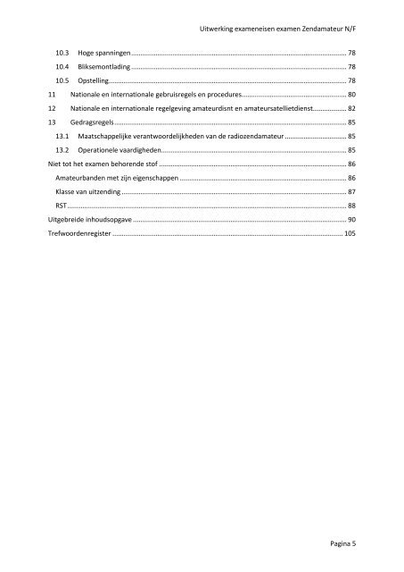 Uitwerking exameneisen examen Zendamateur N/F