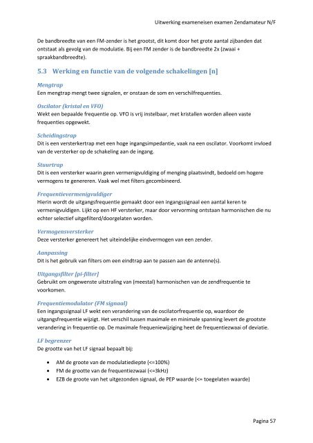 Uitwerking exameneisen examen Zendamateur N/F