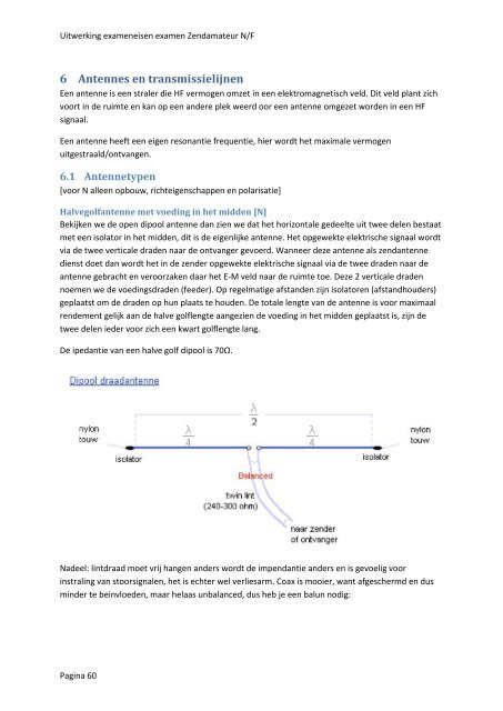 Uitwerking exameneisen examen Zendamateur N/F