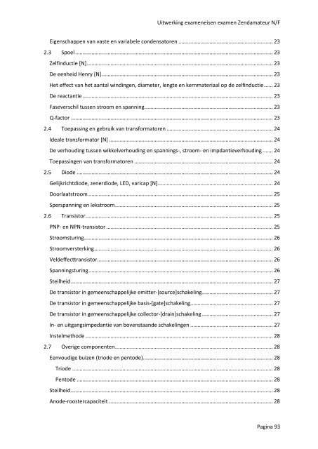 Uitwerking exameneisen examen Zendamateur N/F