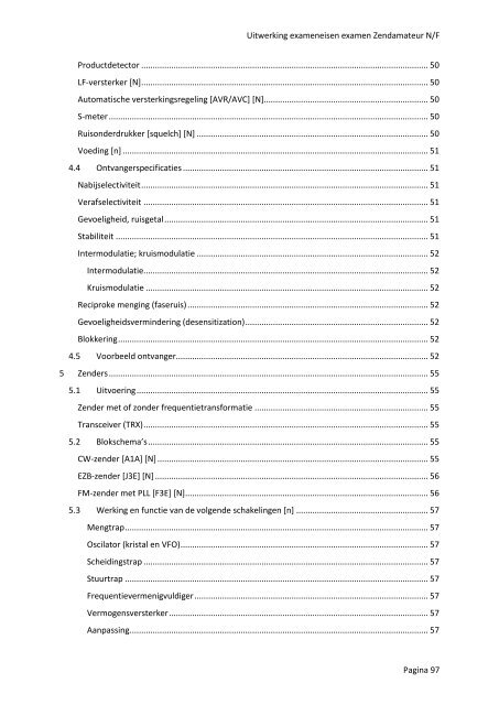 Uitwerking exameneisen examen Zendamateur N/F