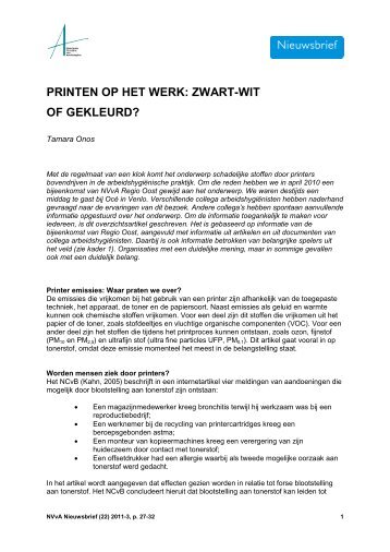 Printen op het werk: zwart/wit of gekleurd - Arbo Advies Onos