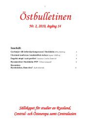 Nr 2, juli 2010 - Sällskapet för studier av Ryssland, Central