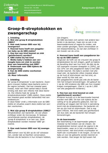 Groep B streptokokken en zwangerschap - Ziekenhuis Amstelland