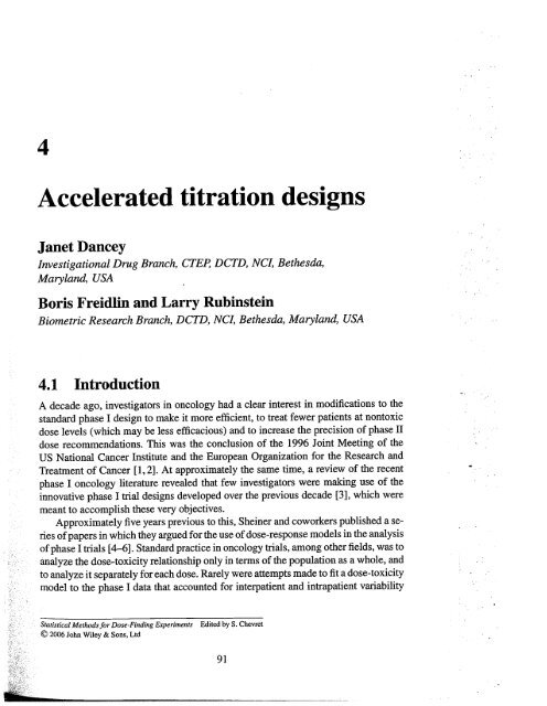 Accelerated titration designs - Biometric Research Branch