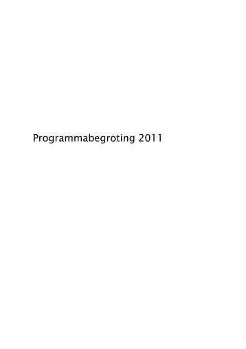 Programmabegroting 2011 - Bouwput Utrecht