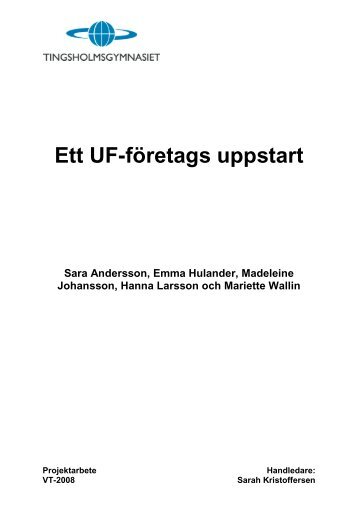 Ett UF-företags uppstart/"Kalsong by svenska tjejer" - Mimers brunn