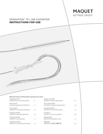 SENSATION® 7Fr. IAB CATHETER INSTRUCTIONS FOR ... - Maquet