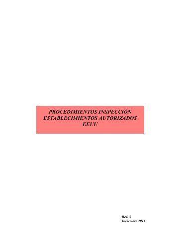 procedimientos inspección establecimientos autorizados eeuu