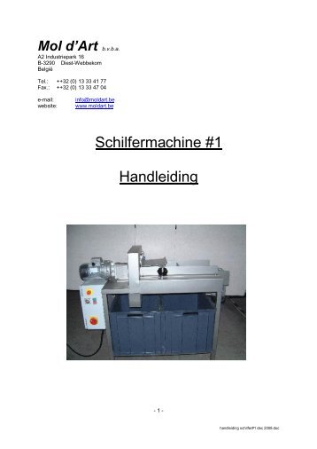 Handleiding schilfermachine (PDF) - Mol d'Art