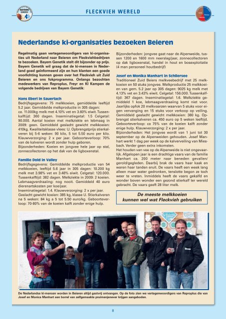 Nieuwsbrief juni 2010 - Fleckvieh