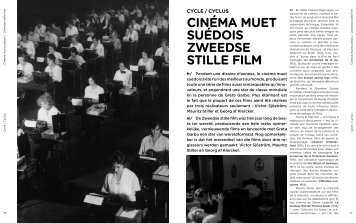 cINémA mUET SUé- DOIS / ZwEEDSE STIllE FIlm ... - Cinematek