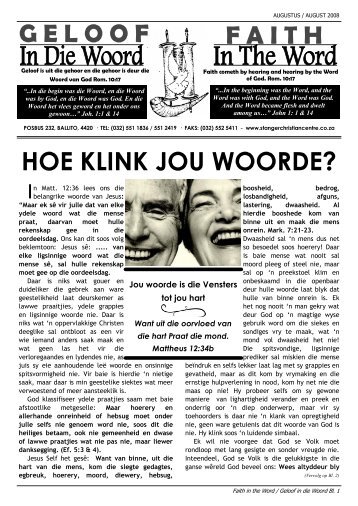 gelooffaith hoe klink jou woorde? - Stanger Christian Centre