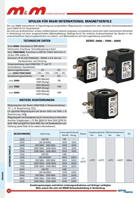 Magnetventile - Katalog