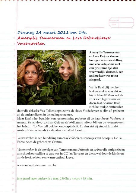 CC Jan Tervaert Schoolbrochure '10-'11 Basisonderwijs