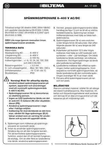 1 SpänningSprovare 6–400 v aC/DC - Biltema