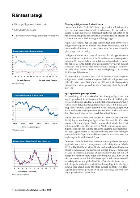 Läs senaste Aktiemarknadsnytt - Nordea