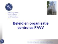 Werking van het FAVV en de Provinciale Controle-Eenheden (PCE)