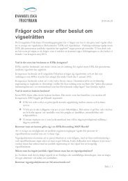 Frågor och svar efter beslut om vigselrätten - Evangeliska Frikyrkan