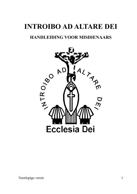 Handleiding voor Misdienaars - Ecclesia Dei Delft