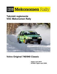 Tekniskt regl 740-940 MEKONOMEN - VOC Mekonomen Rally