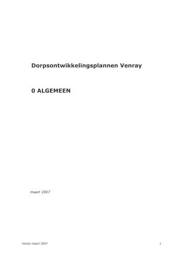 Integraal dorpontwikkelingsplan Oostrum (.pdf) - Dorpen Venray