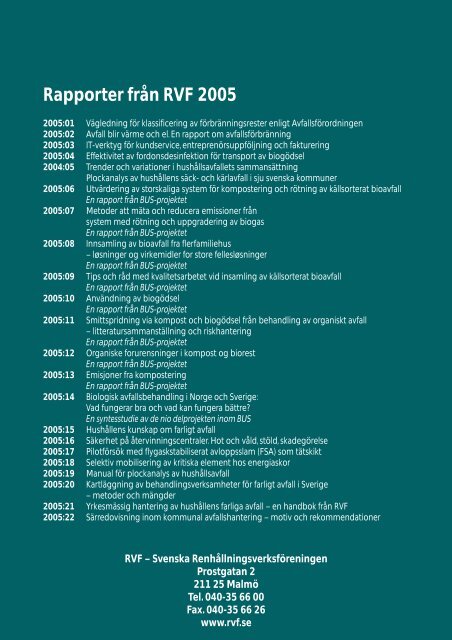 motiv och rekommendationer - Avfall Sverige