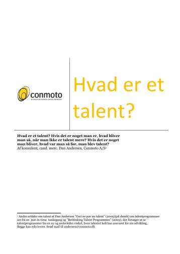 Hvad er et talent? - FUHU