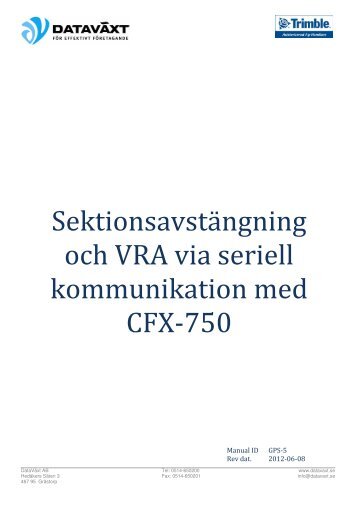 Sektionsavstängning och Seriell VRA.pdf - Dataväxt AB