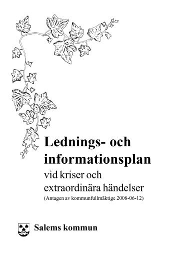 Lednings- och informationsplan - Salems kommun