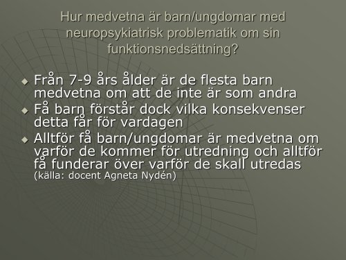 Neuropsykiatriska störningar och dess funktionshinder