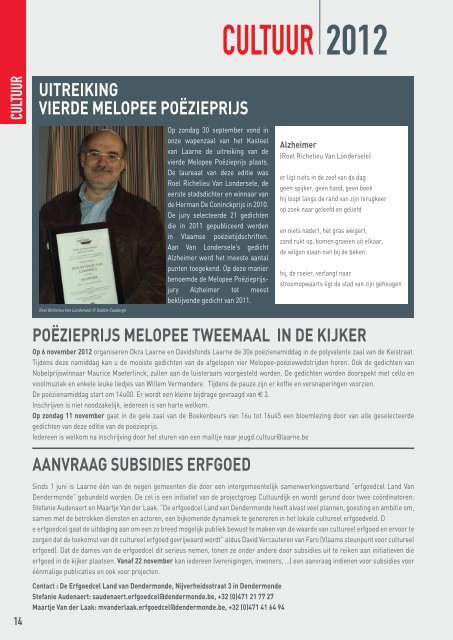 infoblad november - december 2012 - Gemeente Laarne