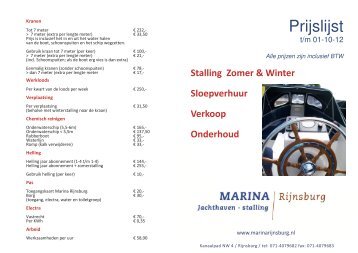 Prijslijst (04-07-11) - Marina Rijnsburg